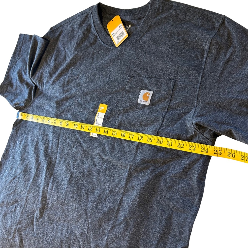Carhartt Mens L Tall Loose Fit Heavyweight Short Sleeve Pocket T Shirt Dark Gray - Picture 8 of 10